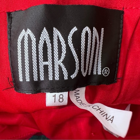 Marsoni Red Ruched Bodycon Dress Size 18 Floral Feminine - Picture 11 of 11